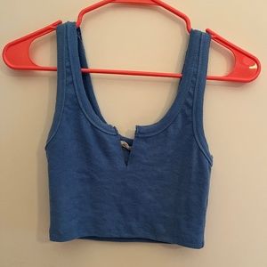 blue tank top